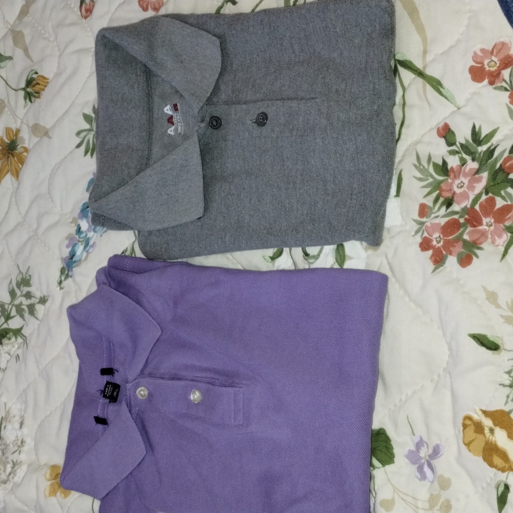 2 PCS of  Womens Collared Shirt ( Purple & Gray)